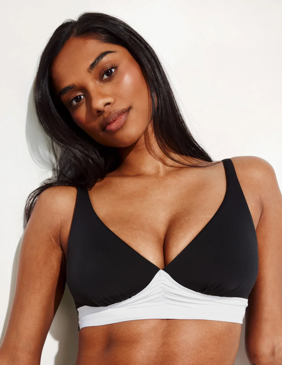 Ruched Deep V Bikini Top - Image 3