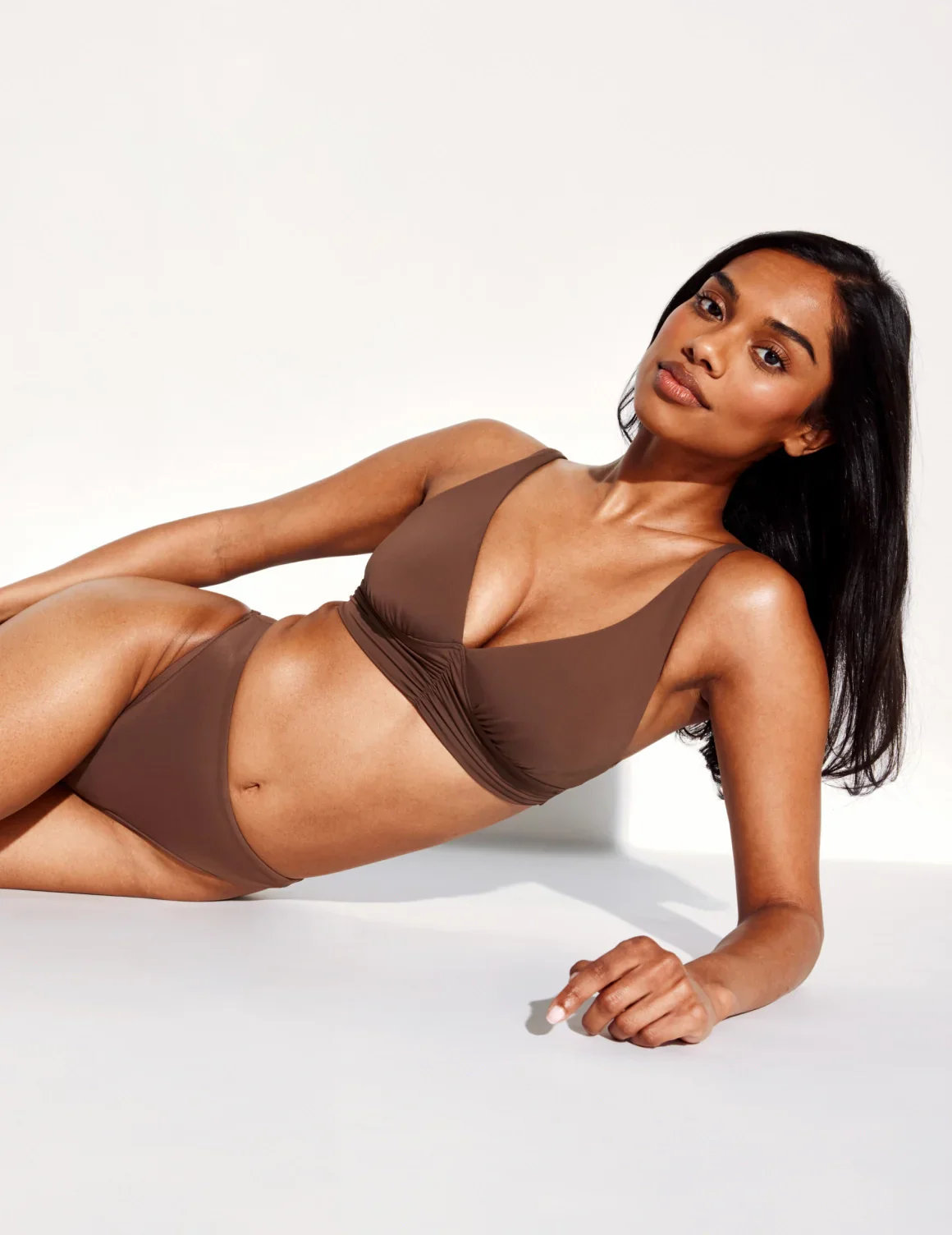 Ruched Deep V Bikini Top - Image 37