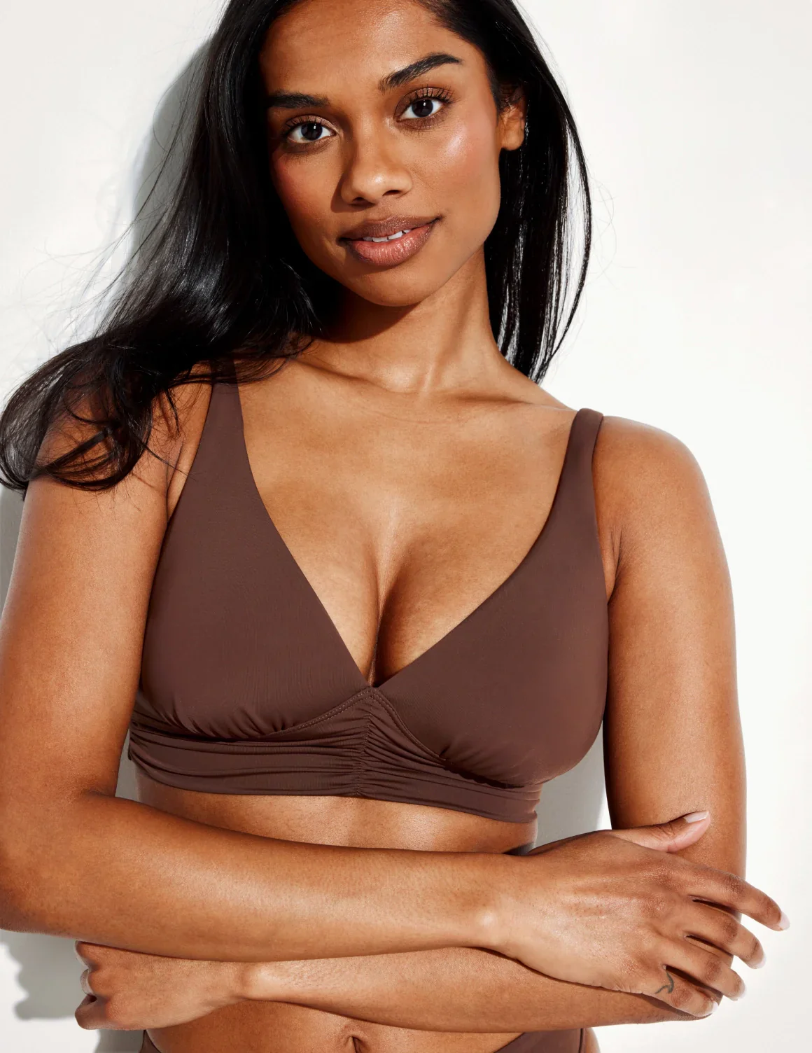 Ruched Deep V Bikini Top - Image 6