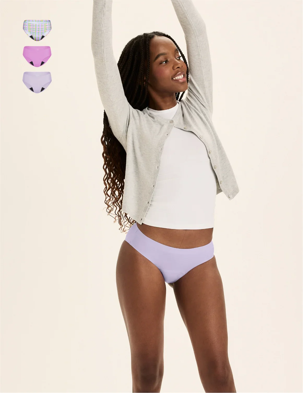 Teen Light Leakproof No-Show Bikini 3-Pack - Image 33